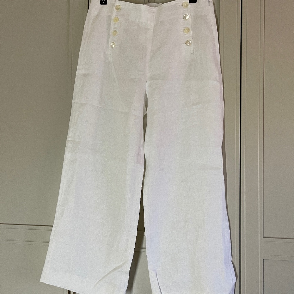 White Linen Pants Size 30